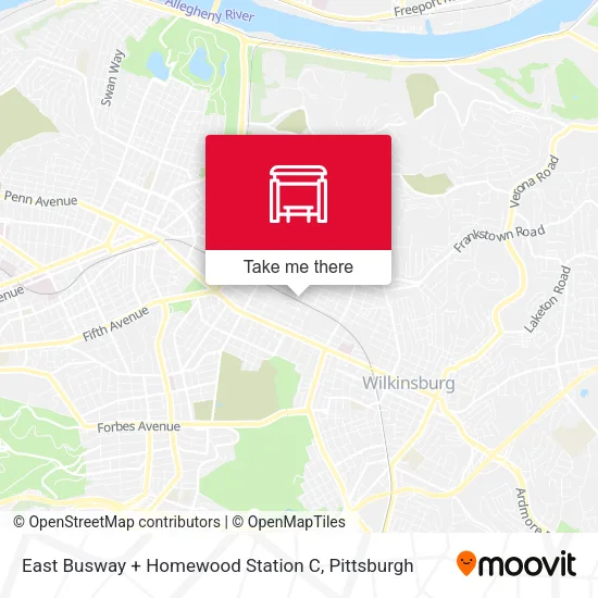 Mapa de East Busway + Homewood Station C