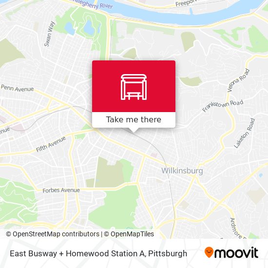 East Busway + Homewood Station A map