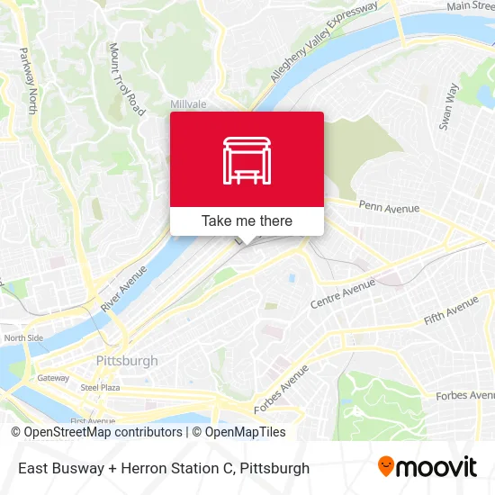 East Busway + Herron Station C map