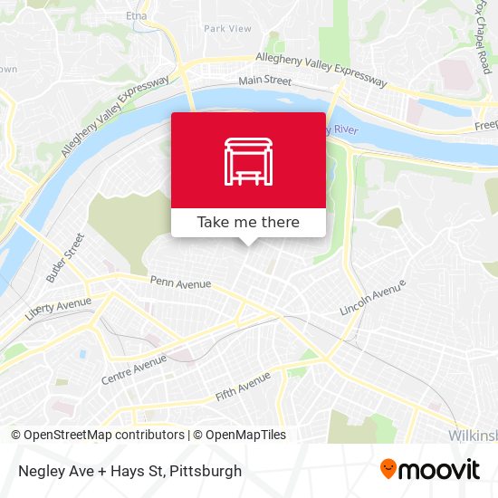 Mapa de Negley Ave + Hays St