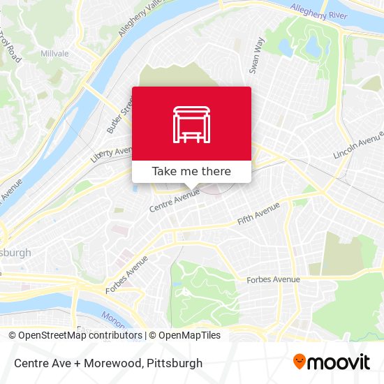 Mapa de Centre Ave + Morewood