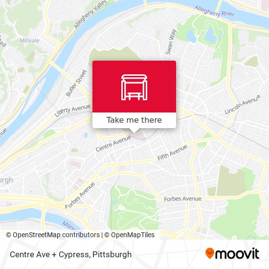 Centre Ave + Cypress map