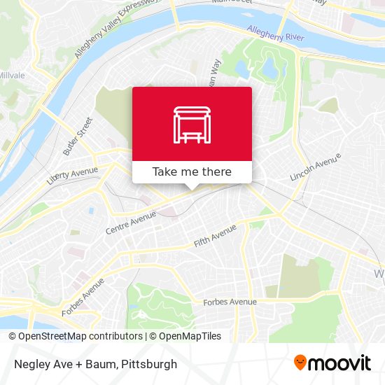 Mapa de Negley Ave + Baum