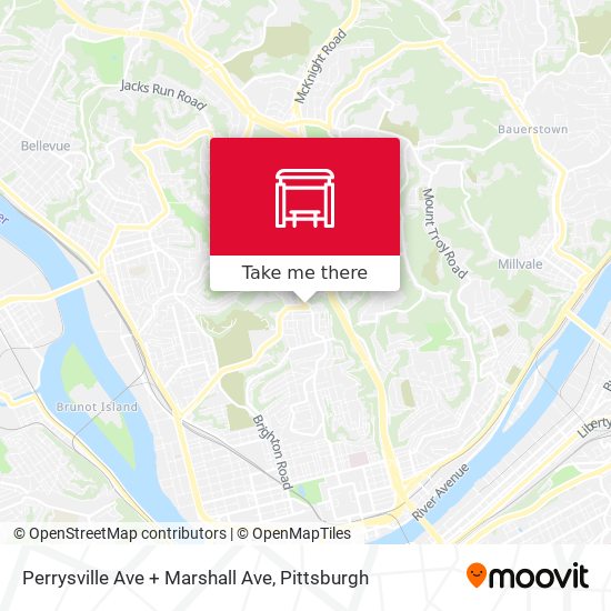 Mapa de Perrysville Ave + Marshall Ave
