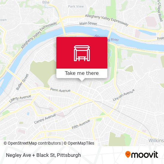 Mapa de Negley Ave + Black St