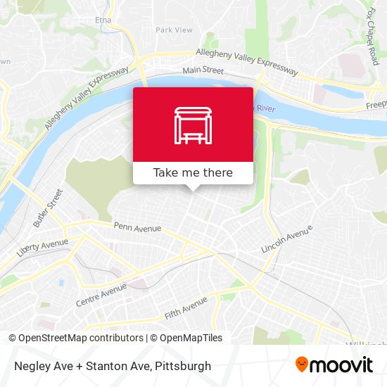 Mapa de Negley Ave + Stanton Ave