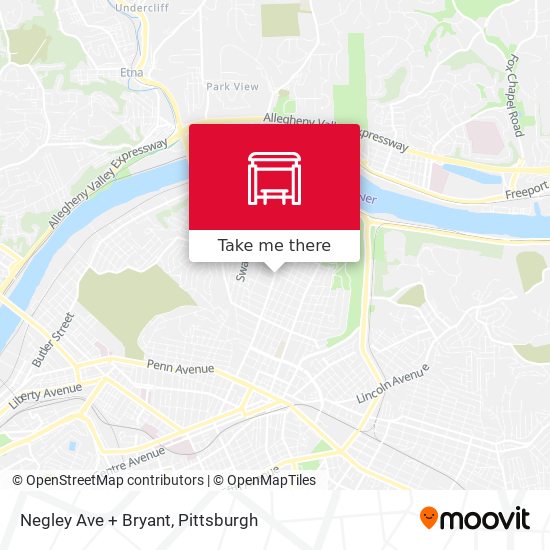 Mapa de Negley Ave + Bryant