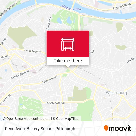 Mapa de Penn Ave + Bakery Square