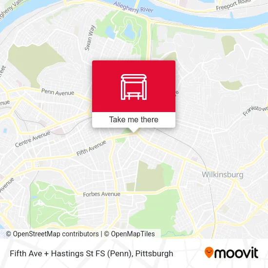 Mapa de Fifth Ave + Hastings St FS (Penn)