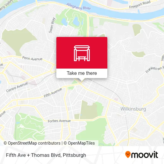 Mapa de Fifth Ave + Thomas Blvd