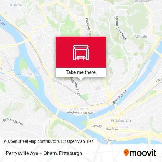 Perrysville Ave + Ohern map