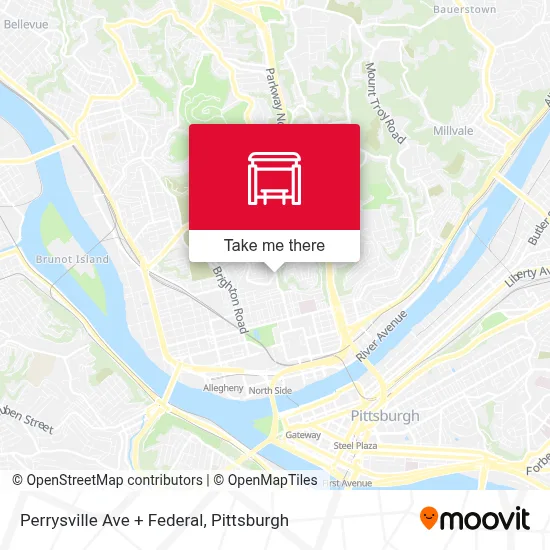 Perrysville Ave + Federal map