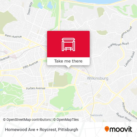 Homewood Ave + Roycrest map