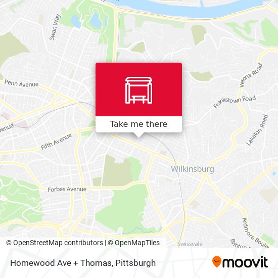 Homewood Ave + Thomas map