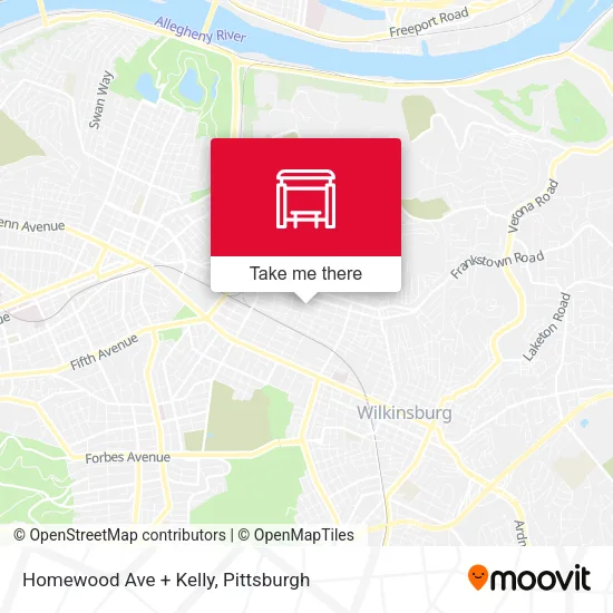Homewood Ave + Kelly map