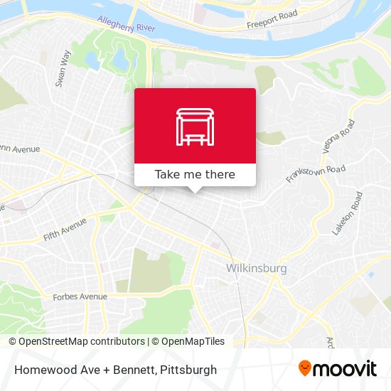 Homewood Ave + Bennett map
