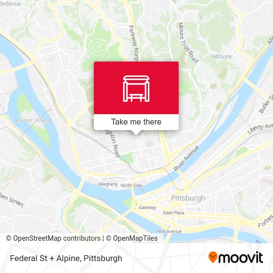 Federal St + Alpine map