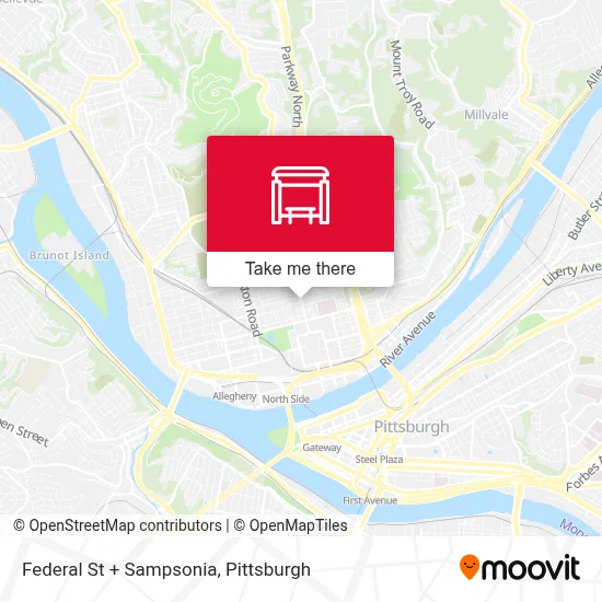 Federal St + Sampsonia map