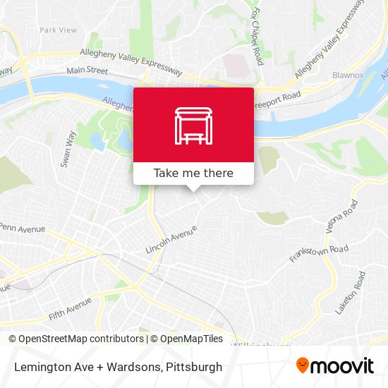 Lemington Ave + Wardsons map