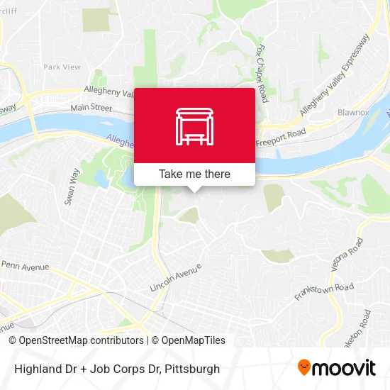 Highland Dr + Job Corps Dr map