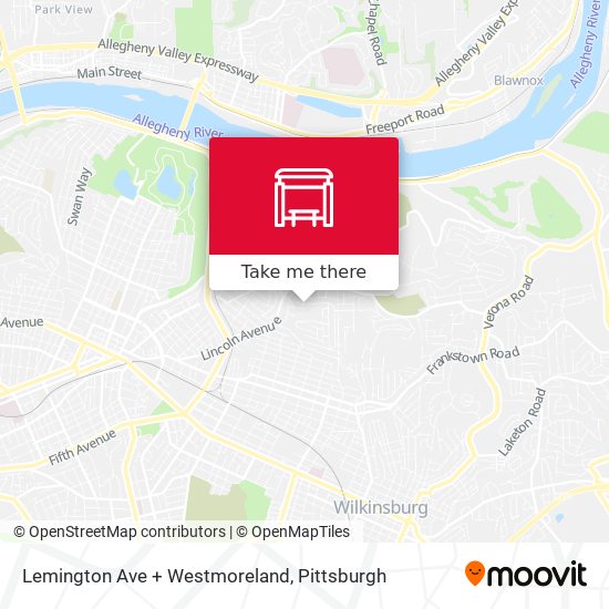 Mapa de Lemington Ave + Westmoreland