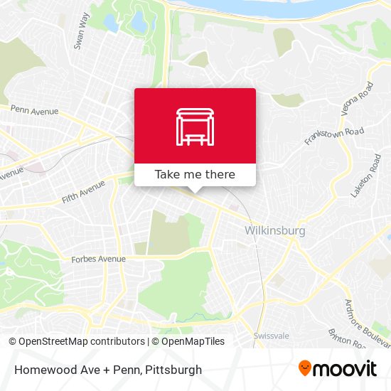 Homewood Ave + Penn map