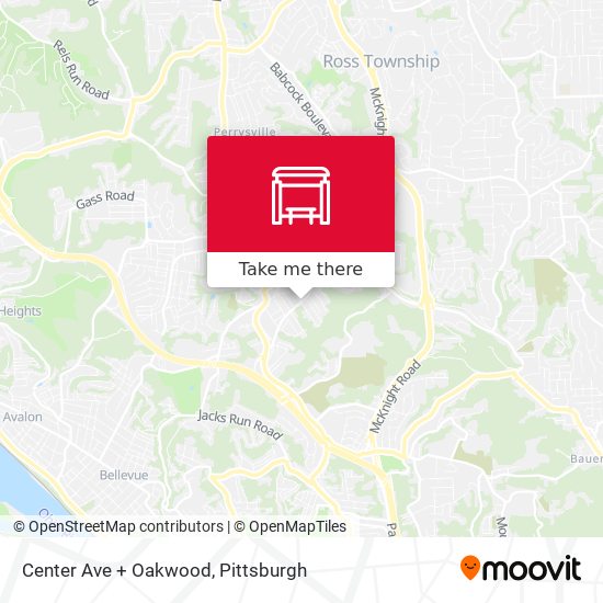 Center Ave + Oakwood map