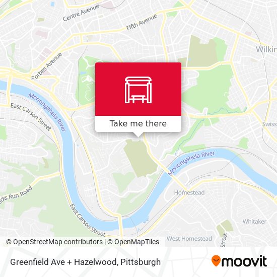 Greenfield Ave + Hazelwood map