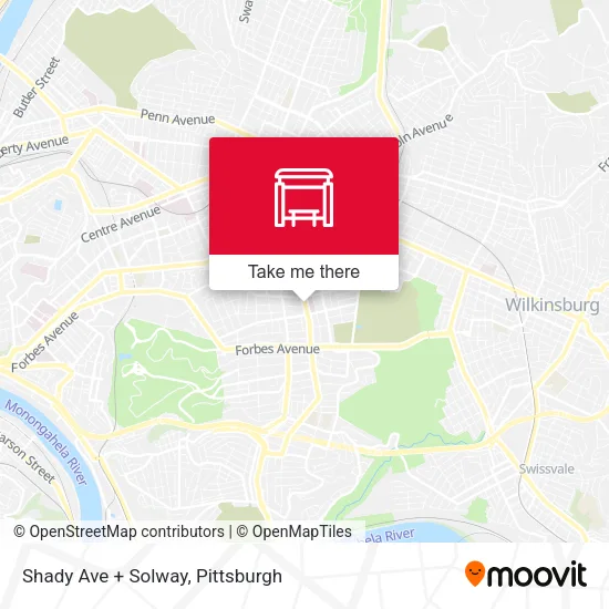 Shady Ave + Solway map