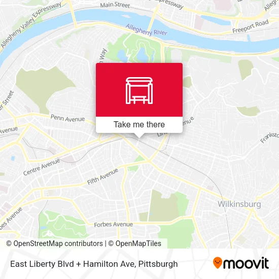 East Liberty Blvd + Hamilton Ave map