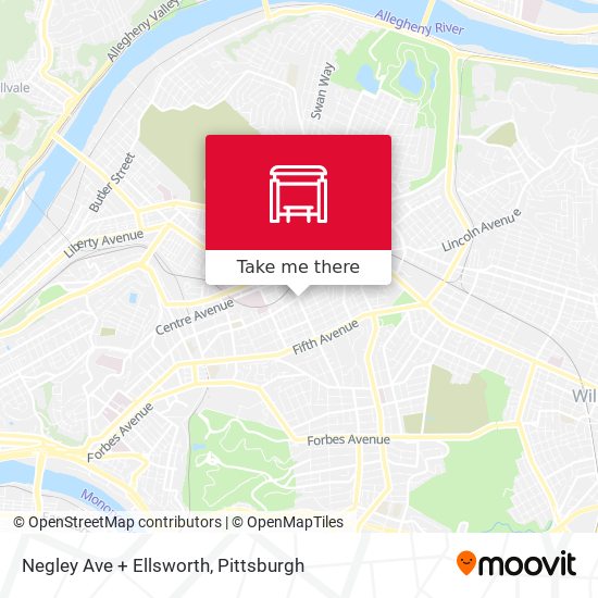 Negley Ave + Ellsworth map