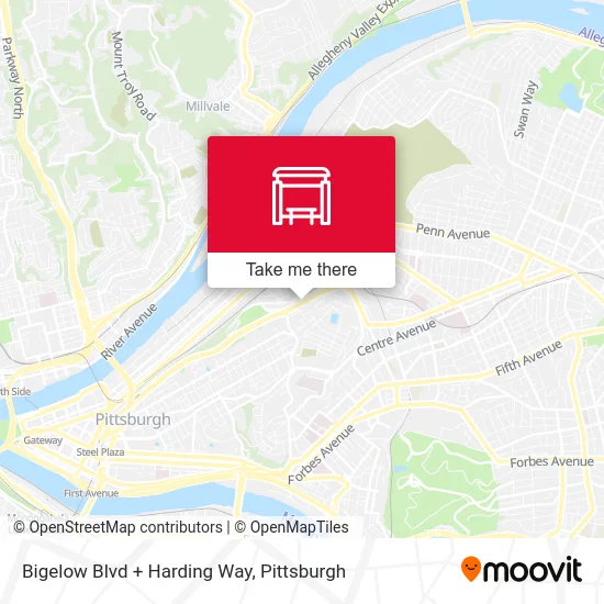 Bigelow Blvd + Harding Way map