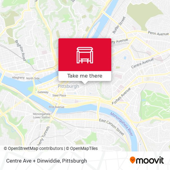 Centre Ave + Dinwiddie map