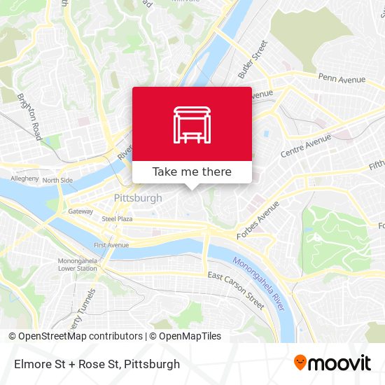 Elmore St + Rose St map
