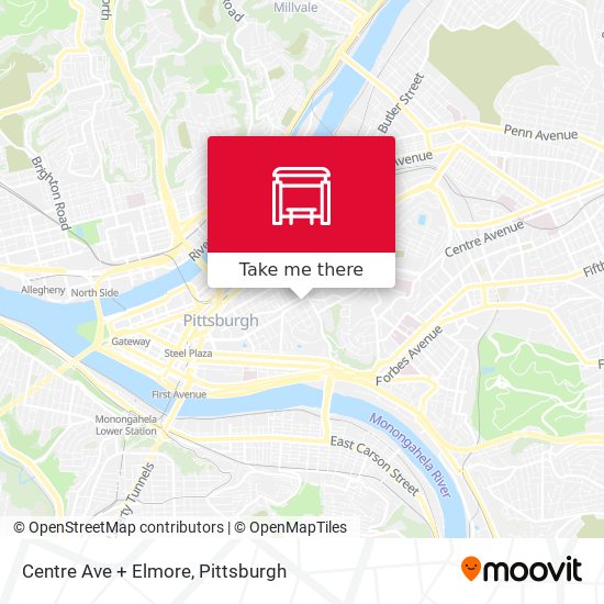 Centre Ave + Elmore map