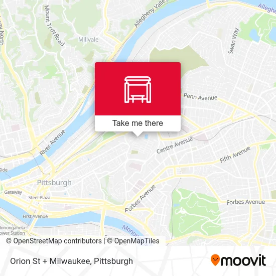Orion St + Milwaukee map