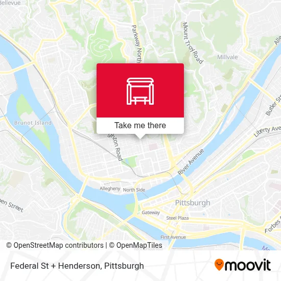Federal St + Henderson map