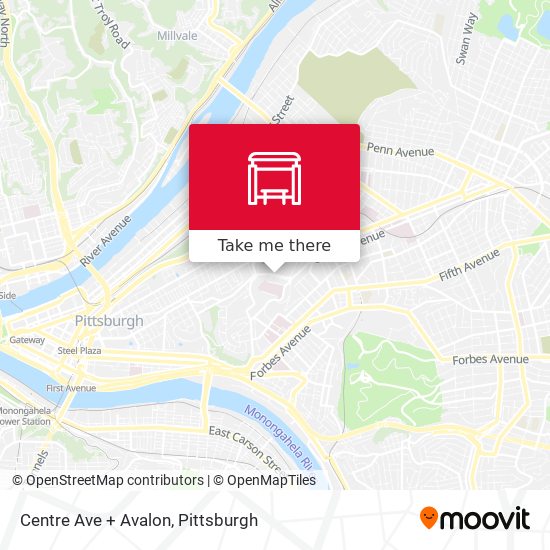 Centre Ave + Avalon map