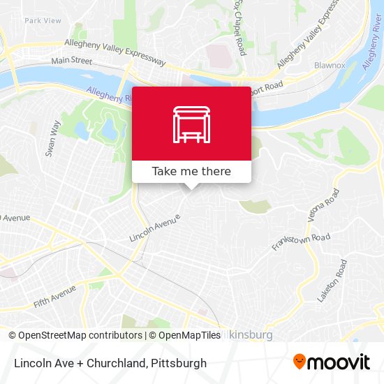 Lincoln Ave + Churchland map