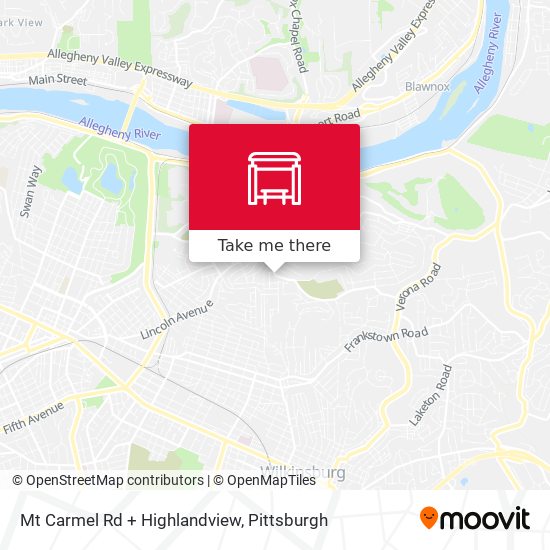 Mt Carmel Rd + Highlandview map