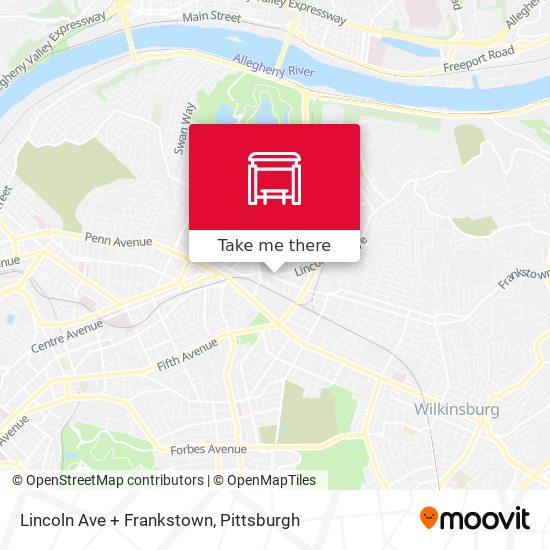 Mapa de Lincoln Ave + Frankstown