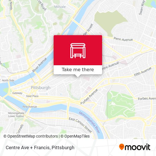 Centre Ave + Francis map