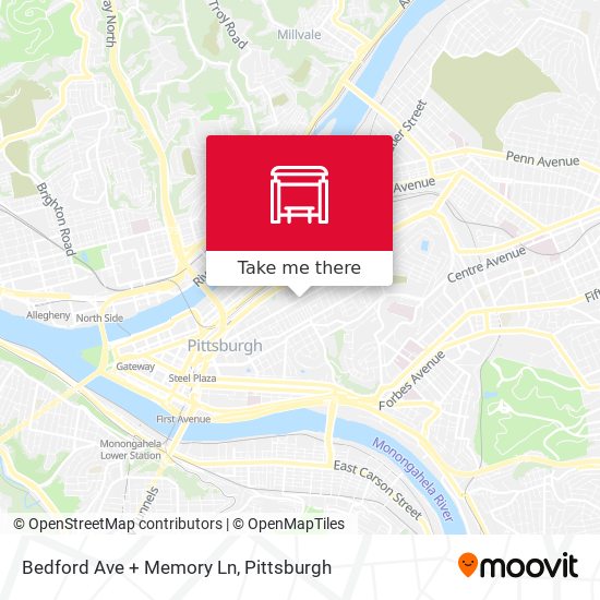 Bedford Ave + Memory Ln map