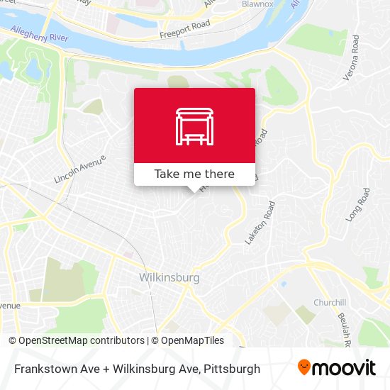 Mapa de Frankstown Ave + Wilkinsburg Ave