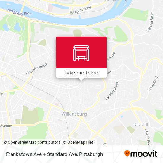 Mapa de Frankstown Ave + Standard Ave