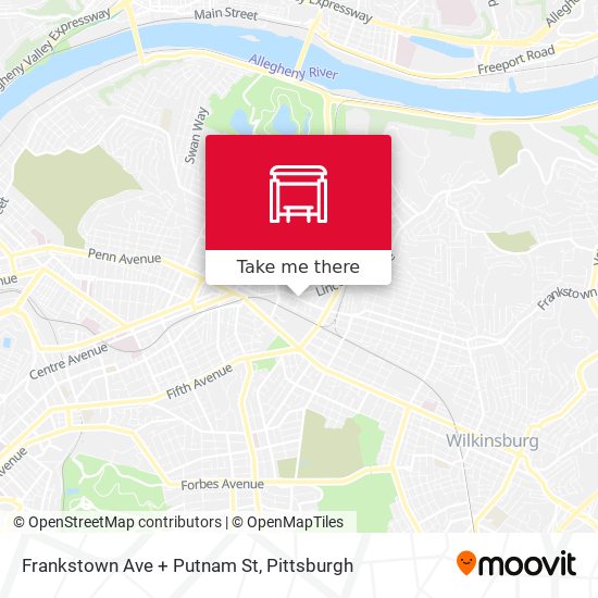 Frankstown Ave + Putnam St map