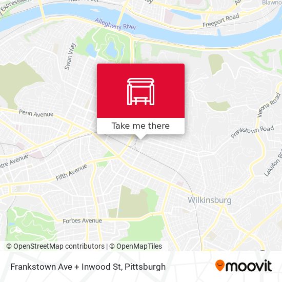 Frankstown Ave + Inwood St map