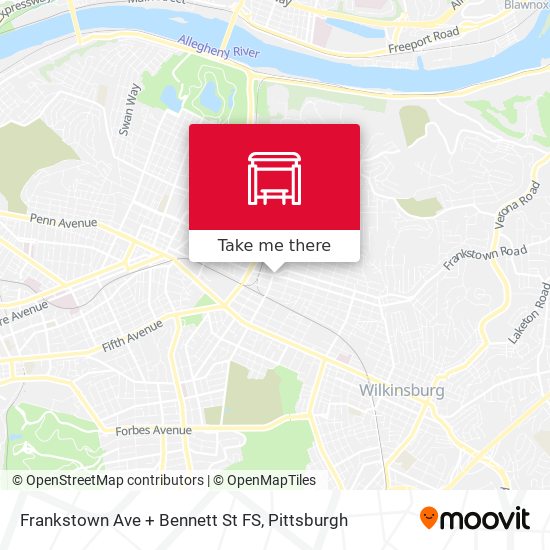Mapa de Frankstown Ave + Bennett St FS