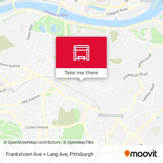 Frankstown Ave + Lang Ave map