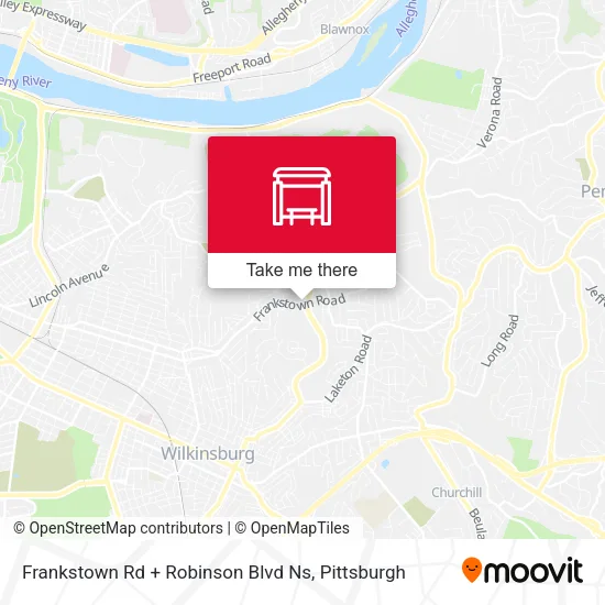 Mapa de Frankstown Rd + Robinson Blvd Ns